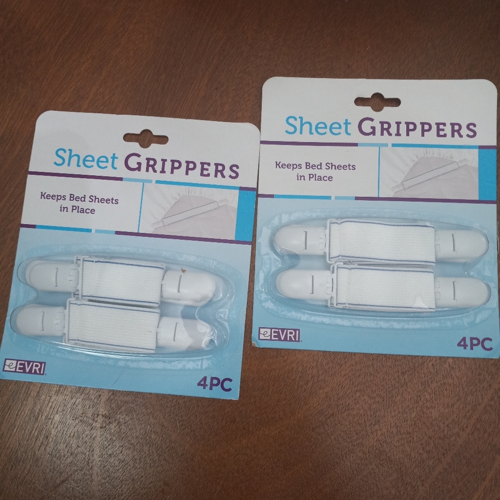 2 Pack - Bed Sheet Grippers 8 Pcs